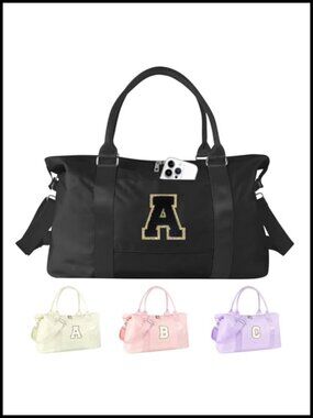 Monogram Duffel Bag for Women, Personalized Travel Weekend Carry On Gym Dance